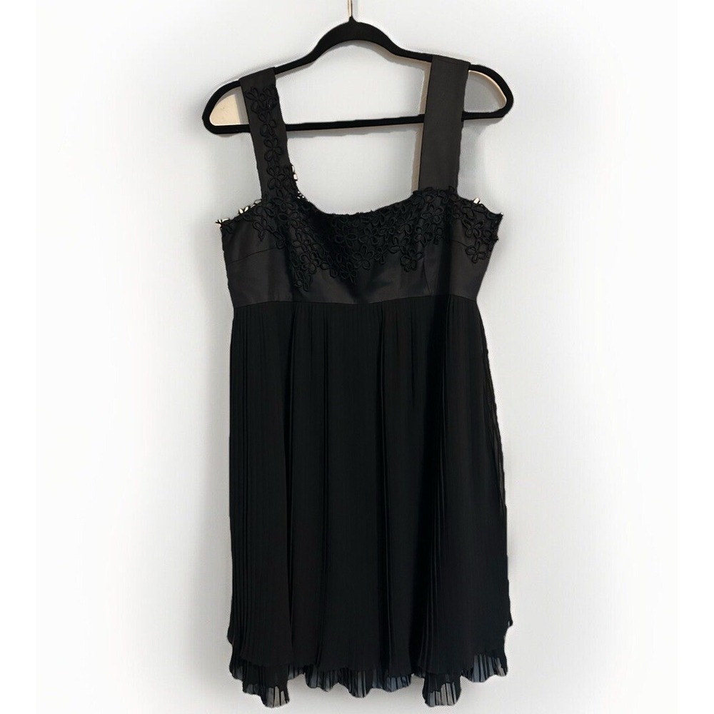 SAND Copenhagen Silk Wool Black Babydoll Dress Designer Goth Lolita Y2K 10‎ 40